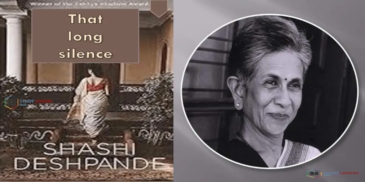 outlook of the book which introduced us with the summary of That Long Silence by Shashi Deshpande with her portrait